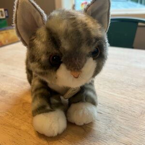 Miyoni by Aurora Grey and White Plush Kitten